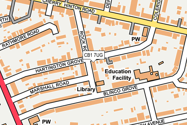 CB1 7UG map - OS OpenMap – Local (Ordnance Survey)