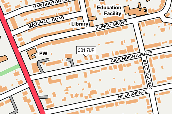 CB1 7UP map - OS OpenMap – Local (Ordnance Survey)