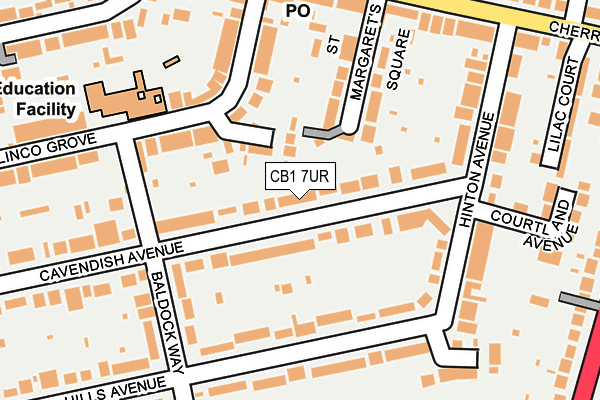 CB1 7UR map - OS OpenMap – Local (Ordnance Survey)