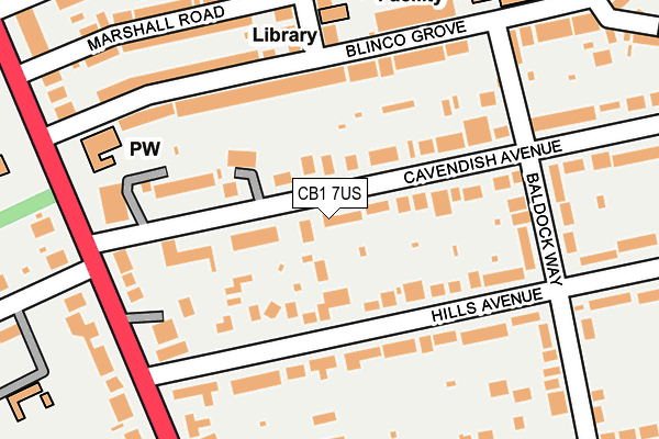 CB1 7US map - OS OpenMap – Local (Ordnance Survey)