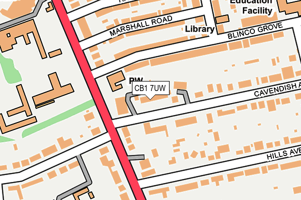 CB1 7UW map - OS OpenMap – Local (Ordnance Survey)