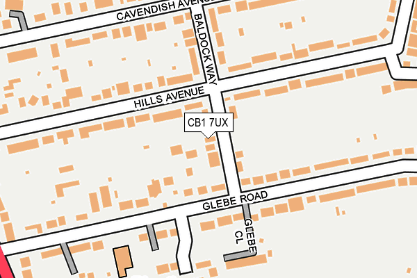 CB1 7UX map - OS OpenMap – Local (Ordnance Survey)