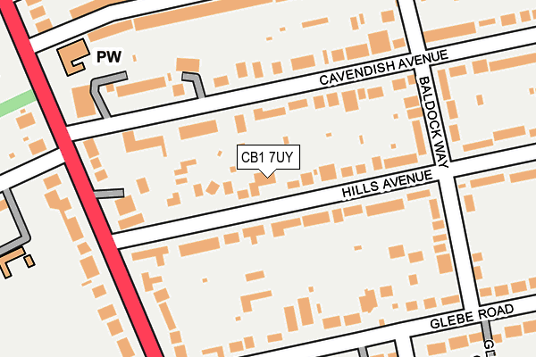 CB1 7UY map - OS OpenMap – Local (Ordnance Survey)