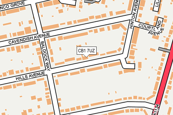 CB1 7UZ map - OS OpenMap – Local (Ordnance Survey)