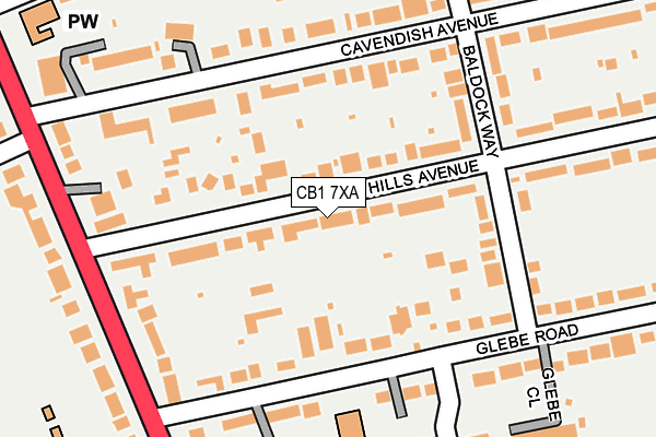 CB1 7XA map - OS OpenMap – Local (Ordnance Survey)
