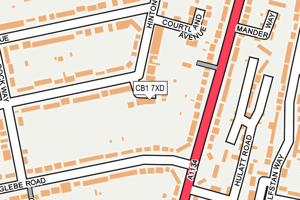 CB1 7XD map - OS OpenMap – Local (Ordnance Survey)