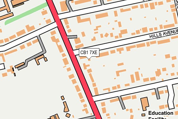 CB1 7XE map - OS OpenMap – Local (Ordnance Survey)