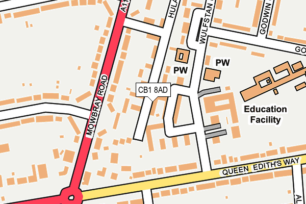 CB1 8AD map - OS OpenMap – Local (Ordnance Survey)