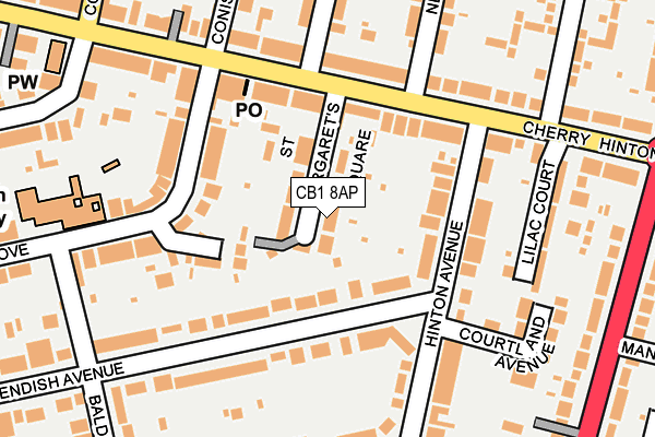 CB1 8AP map - OS OpenMap – Local (Ordnance Survey)