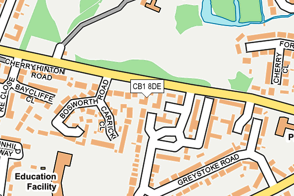 CB1 8DE map - OS OpenMap – Local (Ordnance Survey)