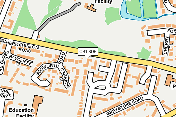 CB1 8DF map - OS OpenMap – Local (Ordnance Survey)