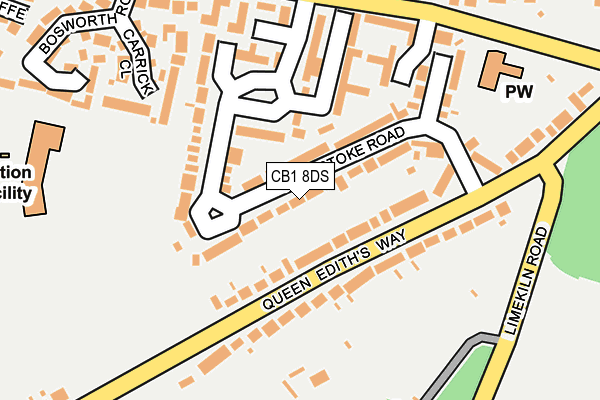 CB1 8DS map - OS OpenMap – Local (Ordnance Survey)