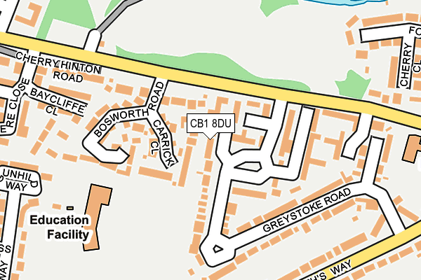 CB1 8DU map - OS OpenMap – Local (Ordnance Survey)