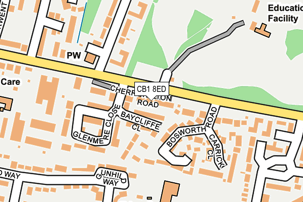 CB1 8ED map - OS OpenMap – Local (Ordnance Survey)