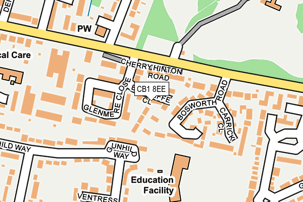 CB1 8EE map - OS OpenMap – Local (Ordnance Survey)