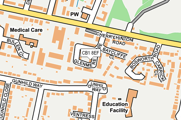 CB1 8EF map - OS OpenMap – Local (Ordnance Survey)