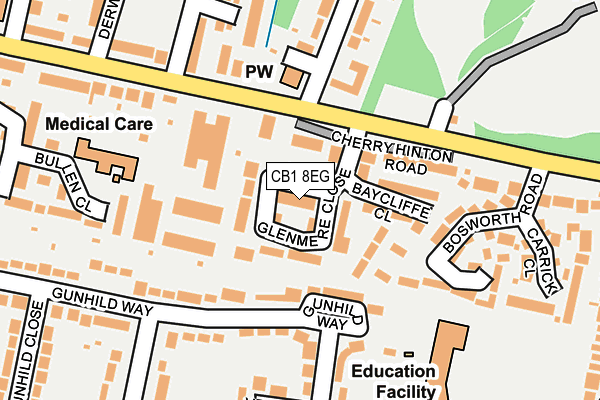 CB1 8EG map - OS OpenMap – Local (Ordnance Survey)