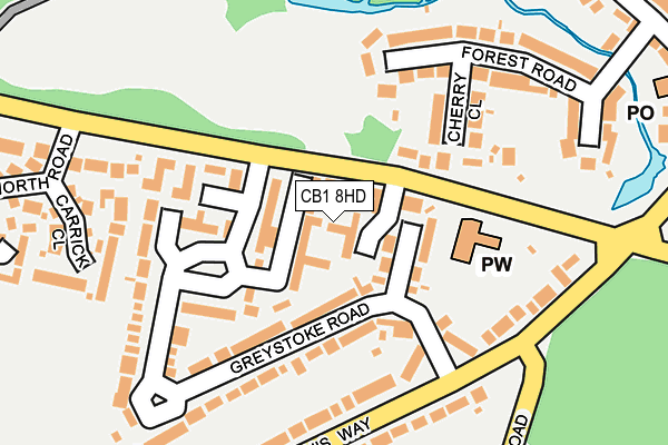 CB1 8HD map - OS OpenMap – Local (Ordnance Survey)