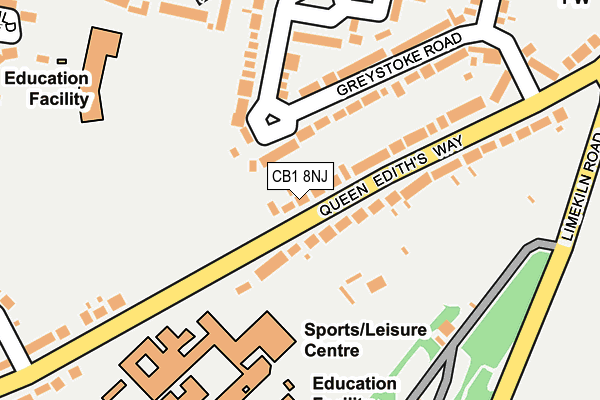 CB1 8NJ map - OS OpenMap – Local (Ordnance Survey)