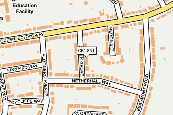 CB1 8NT map - OS OpenMap – Local (Ordnance Survey)