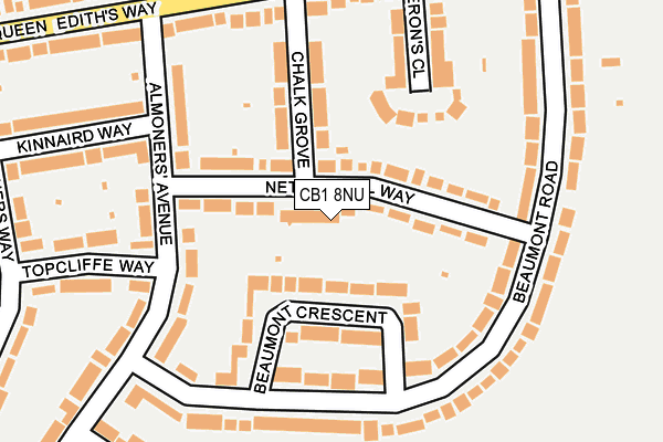 CB1 8NU map - OS OpenMap – Local (Ordnance Survey)
