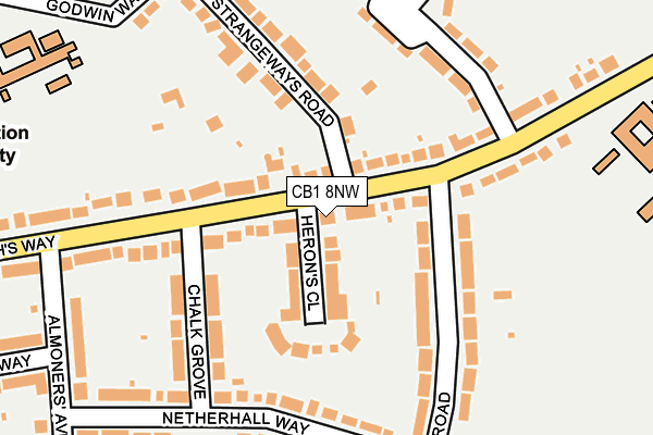 CB1 8NW map - OS OpenMap – Local (Ordnance Survey)