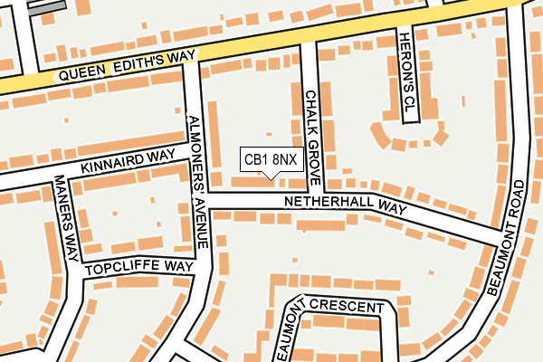 CB1 8NX map - OS OpenMap – Local (Ordnance Survey)