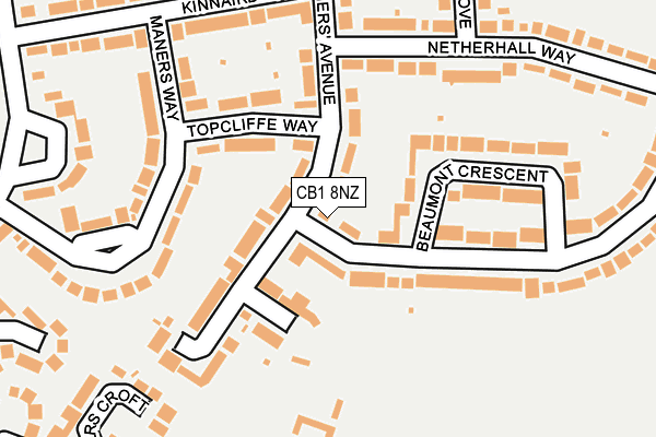 CB1 8NZ map - OS OpenMap – Local (Ordnance Survey)