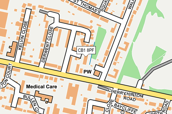 CB1 8PF map - OS OpenMap – Local (Ordnance Survey)