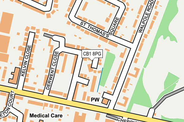 CB1 8PG map - OS OpenMap – Local (Ordnance Survey)