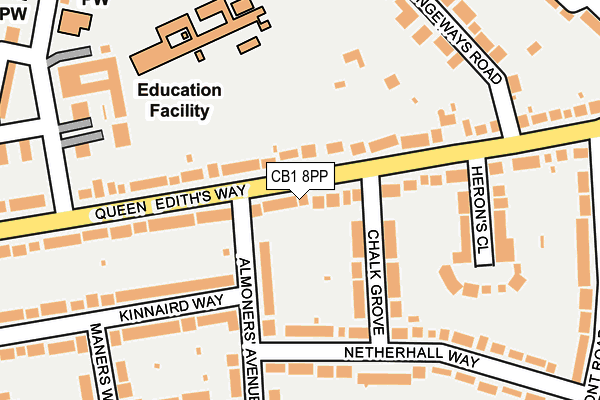 CB1 8PP map - OS OpenMap – Local (Ordnance Survey)