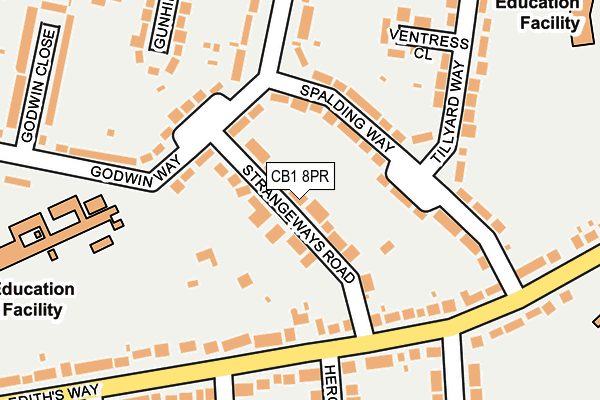 CB1 8PR map - OS OpenMap – Local (Ordnance Survey)