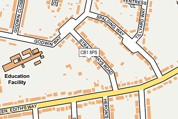 CB1 8PS map - OS OpenMap – Local (Ordnance Survey)