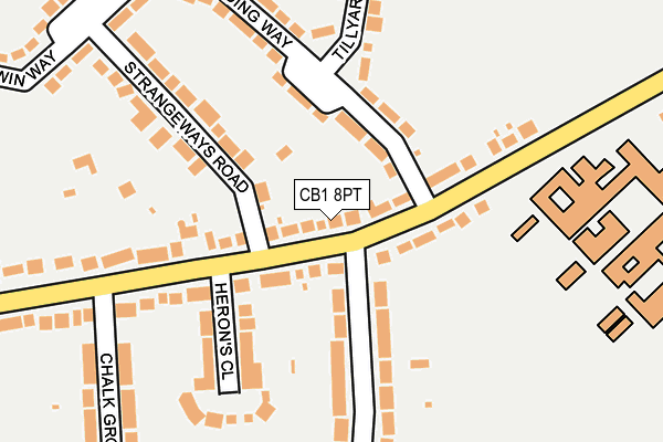 CB1 8PT map - OS OpenMap – Local (Ordnance Survey)