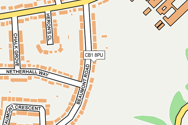 CB1 8PU map - OS OpenMap – Local (Ordnance Survey)
