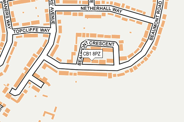 CB1 8PZ map - OS OpenMap – Local (Ordnance Survey)