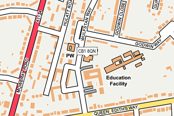 CB1 8QN map - OS OpenMap – Local (Ordnance Survey)