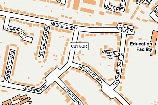 CB1 8QR map - OS OpenMap – Local (Ordnance Survey)