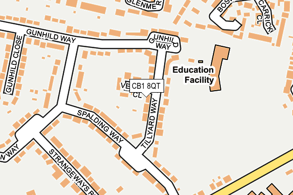 CB1 8QT map - OS OpenMap – Local (Ordnance Survey)