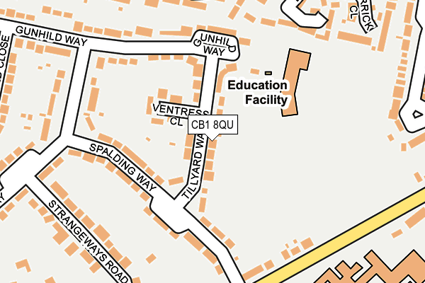 CB1 8QU map - OS OpenMap – Local (Ordnance Survey)