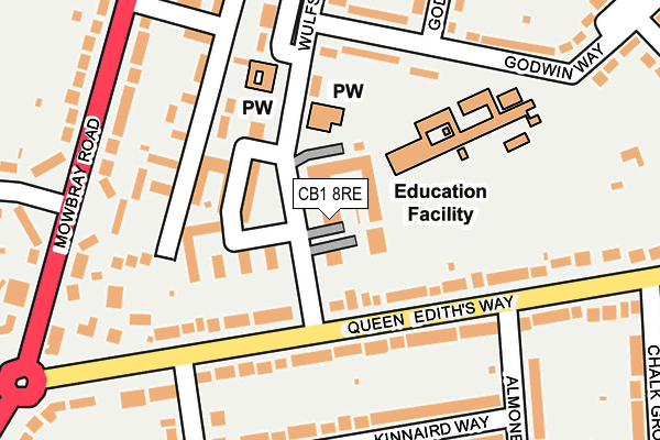 CB1 8RE map - OS OpenMap – Local (Ordnance Survey)