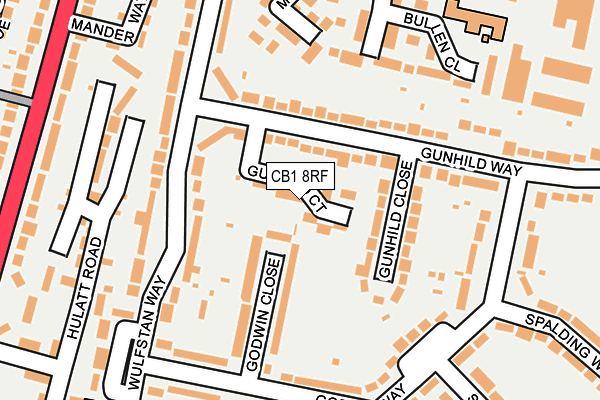 CB1 8RF map - OS OpenMap – Local (Ordnance Survey)