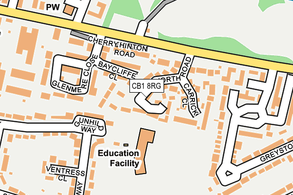 CB1 8RG map - OS OpenMap – Local (Ordnance Survey)