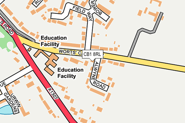 CB1 8RL map - OS OpenMap – Local (Ordnance Survey)