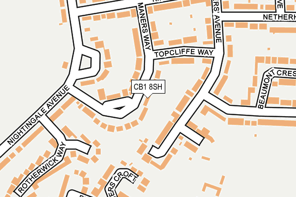 CB1 8SH map - OS OpenMap – Local (Ordnance Survey)