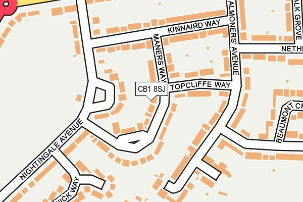 CB1 8SJ map - OS OpenMap – Local (Ordnance Survey)