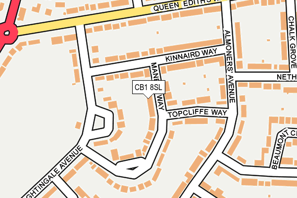 CB1 8SL map - OS OpenMap – Local (Ordnance Survey)