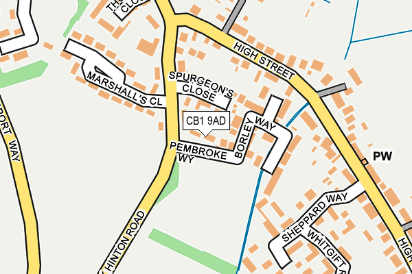 CB1 9AD map - OS OpenMap – Local (Ordnance Survey)