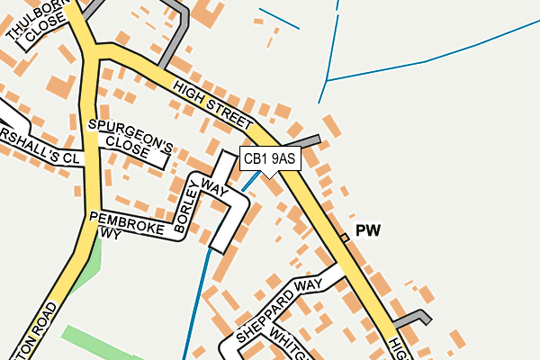 CB1 9AS map - OS OpenMap – Local (Ordnance Survey)