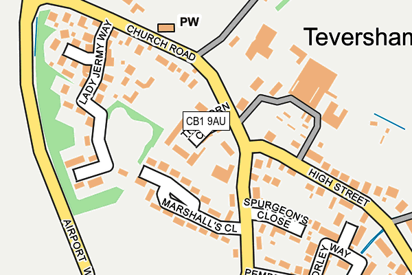 CB1 9AU map - OS OpenMap – Local (Ordnance Survey)